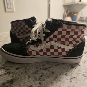 Vans Kids Red and White Checkerboard Sneakers